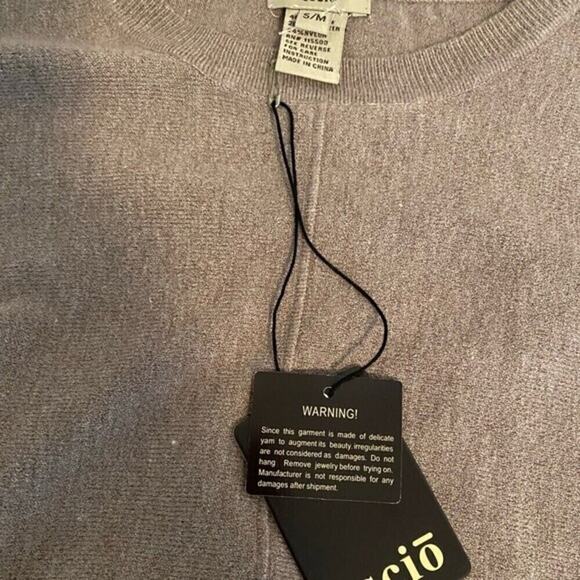 Escio Heather Mocha Oversized Tunic Blouse Women’s Size S/M Long Sleeve NWT - Picture 6 of 13